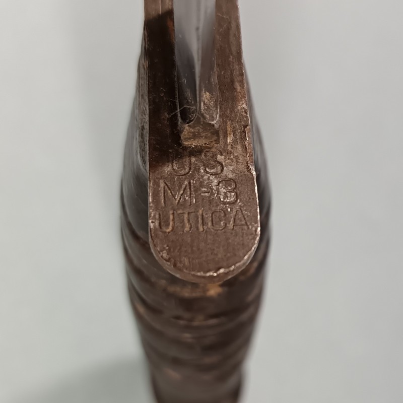 RARE !! COUTEAU DE COMBAT USM3 UTICA MARQUAGE GARDE ET MATRICULE AVEC FOURREAU CUIR USM6 MILSCO 1943